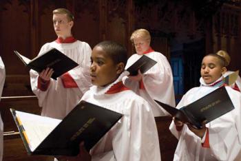 The All Saints Choir of Men and Boys ring out in song. 	Photo courtesy All Saints Church